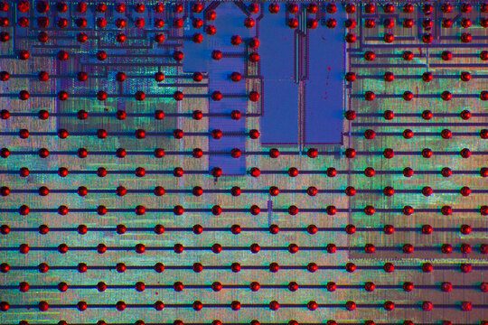 Wafer chip bumping micrograph
