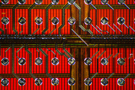 Wafer chip bumping micrograph