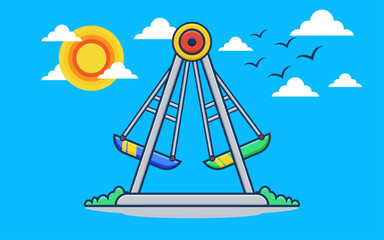 Swings and amusement parks vector design