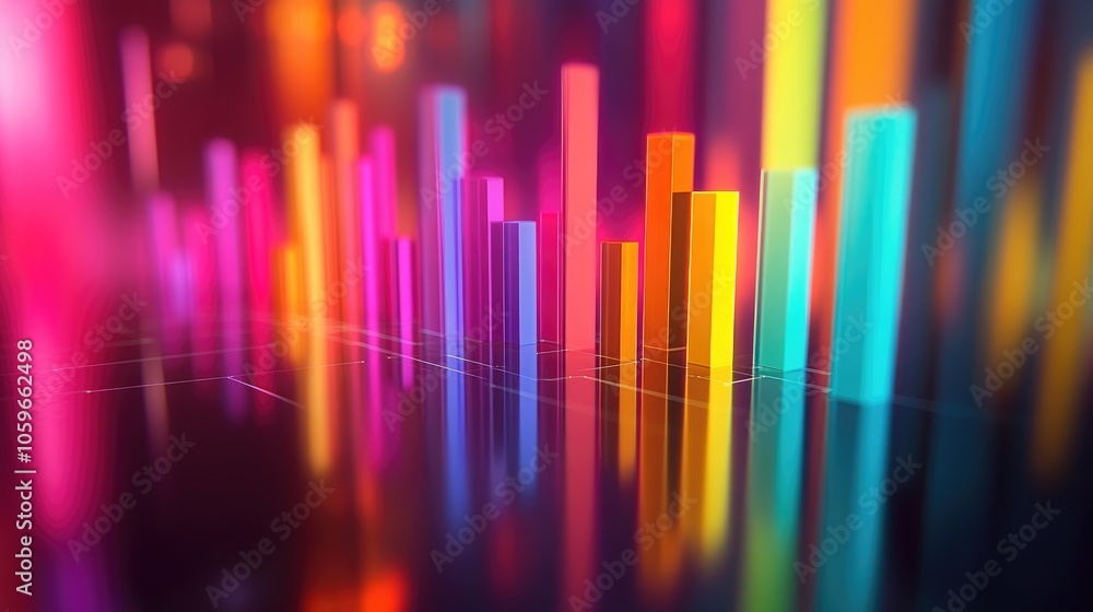 Poster colorful abstract bar graph visualization background
