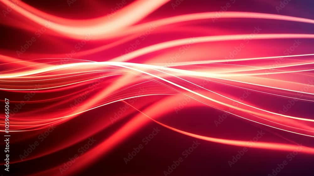 Poster abstract red and white light streaks create a dynamic pattern on a black background