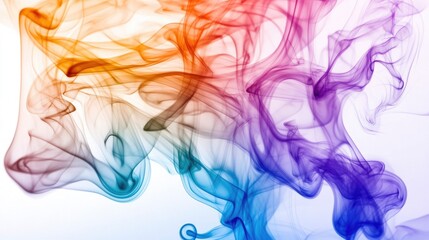 Colorful Abstract Smoke Patterns on White Background