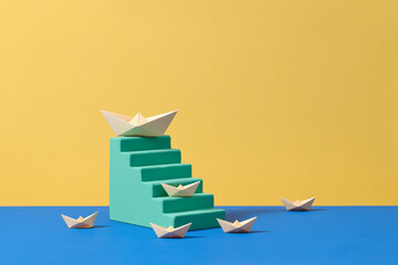 Business goal with growth success process for Leadership concept