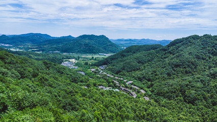 Shaoxing City, Zhejiang Province - Aerial photography of mountainous rural scenery