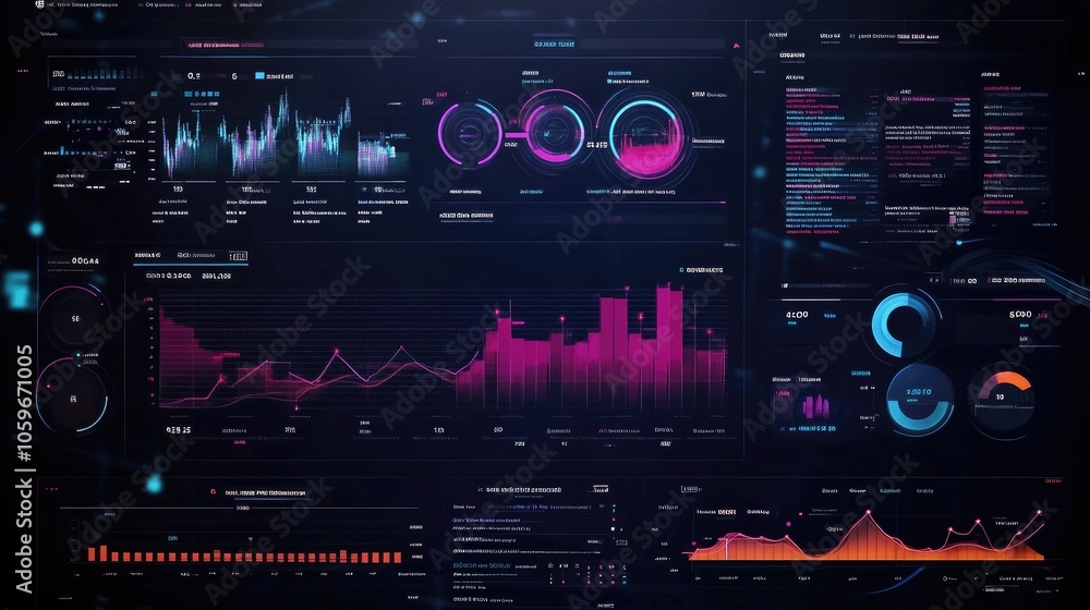 Poster modern data dashboard visualization concept