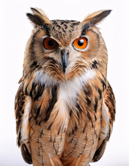 Obraz premium A majestic owl with piercing yellow eyes and detailed feathers
