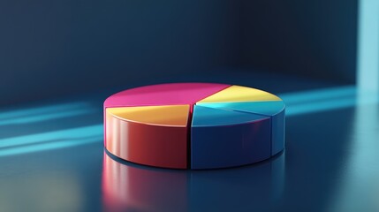Obraz premium Colorful Pie Chart on a Modern Surface