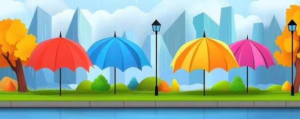 Obraz premium probability flat design side view weather forecasting theme animation.