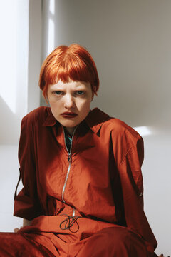 Aggressive woman looking at camera