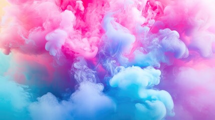 Fototapeta premium Colorful Smoke Swirls in Pink and Blue Hues