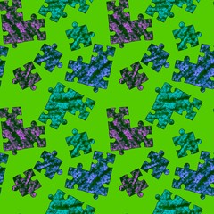 Cartoon kids game seamless puzzle pattern for wrapping paper and fabrics
