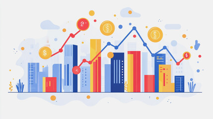 Obraz premium charts and graphs with statistics to innovative analyze business potential and forecast future development of companies growth.