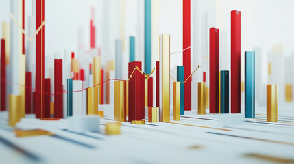 Obraz premium ccharts and graphs with statistics to innovative analyze business potential and forecast future development of companies growth.