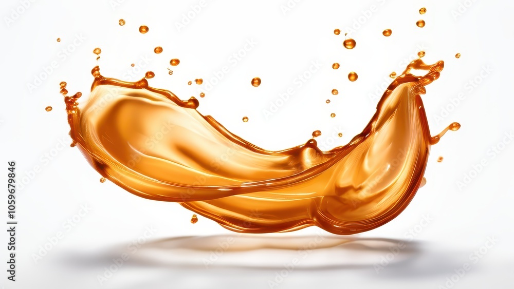 Poster a dynamic splash of orange liquid showcasing fluid motion and texture.