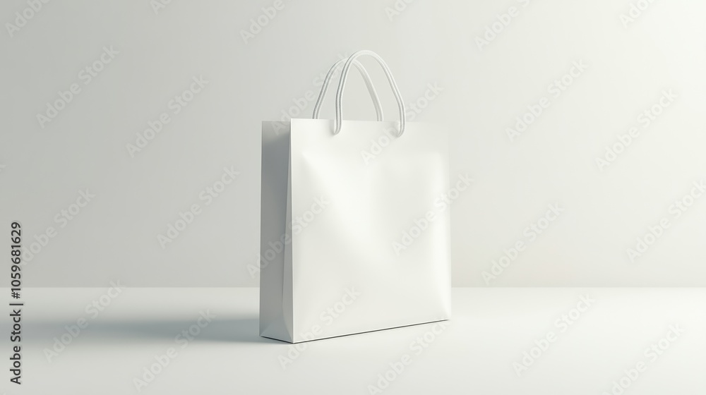 Poster 3d rendering of a blank white product bag template for design use