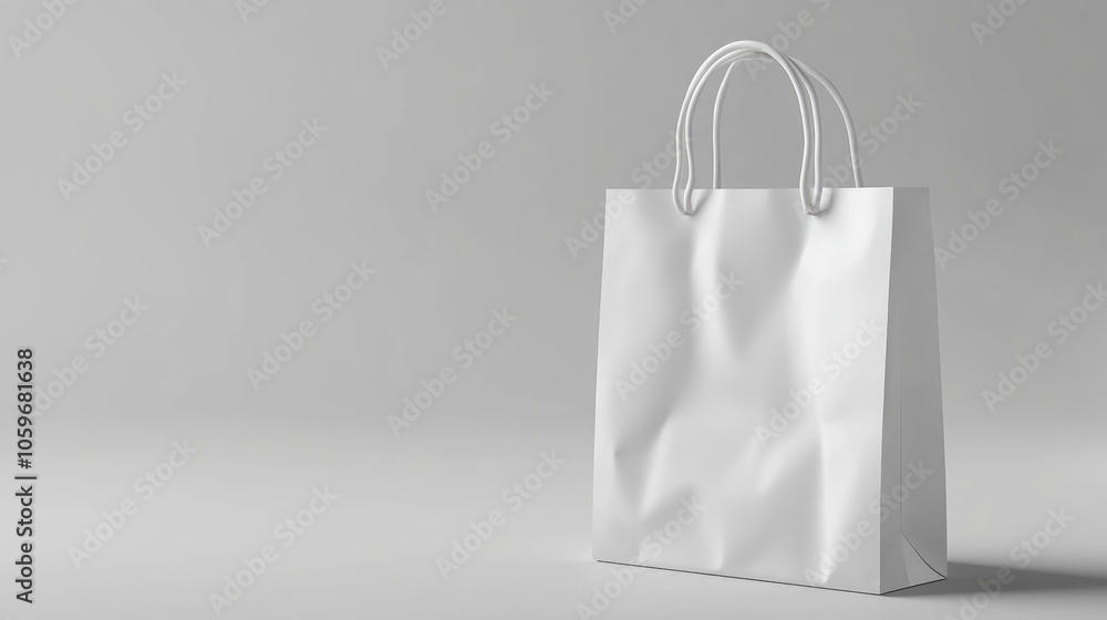 Poster 3d rendering of a blank white product bag template for design use