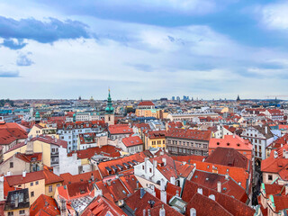 Fototapeta premium Prague, Czech Republic - aerial city view