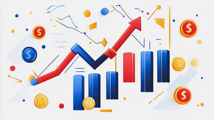 Fototapeta premium charts and graphs with statistics to innovative analyze business potential and forecast future development of companies growth.