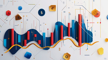 Obraz premium charts and graphs with statistics to innovative analyze business potential and forecast future development of companies growth.