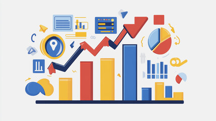 Obraz premium charts and graphs with statistics to innovative analyze business potential and forecast future development of companies growth.