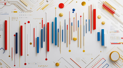 charts and graphs with statistics to innovative analyze business potential and forecast future development of companies growth.