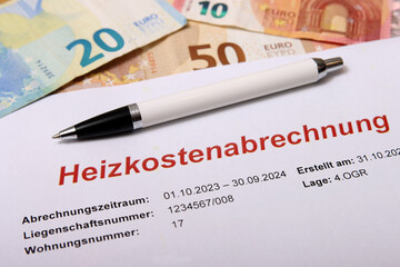Obraz premium Abrechnung der Heiz- und Hausnebenkosten
