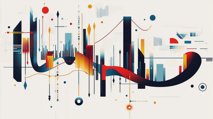 Obraz premium charts and graphs with statistics to innovative analyze business potential and forecast future development of companies growth.