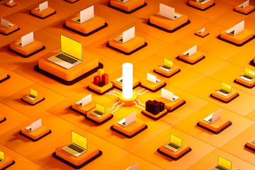 Vibrant tech hub in an innovative workspace