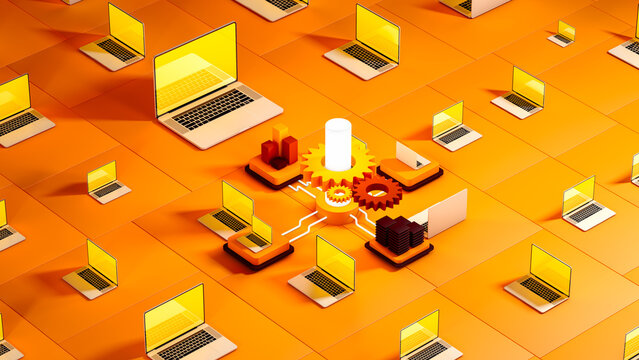 Conceptual representation of energy center with technology and light