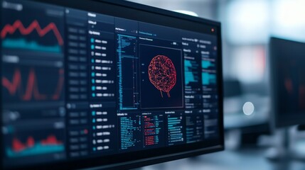 Obraz premium Real-Time AI Dashboard with Data Visualization