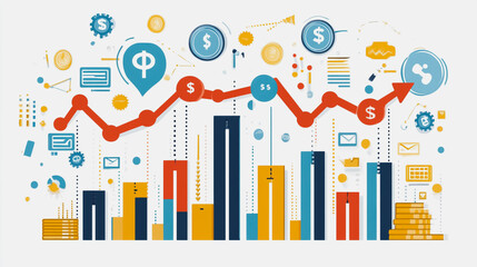 Fototapeta premium charts and graphs with statistics to innovative analyze business potential and forecast future development of companies growth.