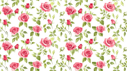 Floral seamless pattern featuring delicate watercolor roses perfect for fabrics and wallpaper design