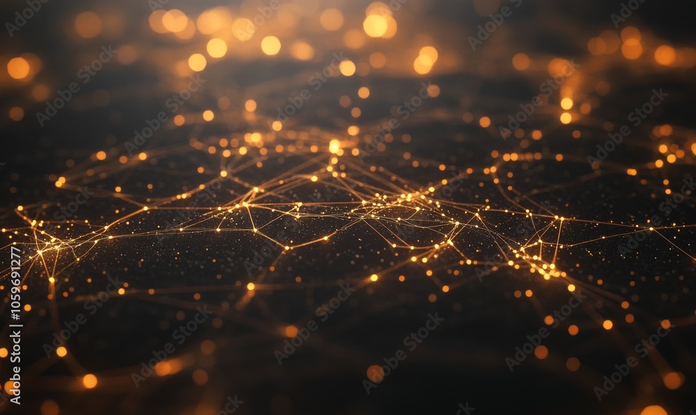 Poster stunning abstract representation of interconnected nodes and lines, symbolizing business engagement 