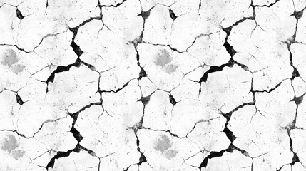 Fototapeta premium Grunge black and white seamless pattern featuring abstract textures with cracks and stains ideal for backgrounds and digital designs