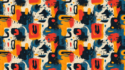 Naklejka premium Vibrant seamless pattern featuring captivating abstract artwork design for modern decor