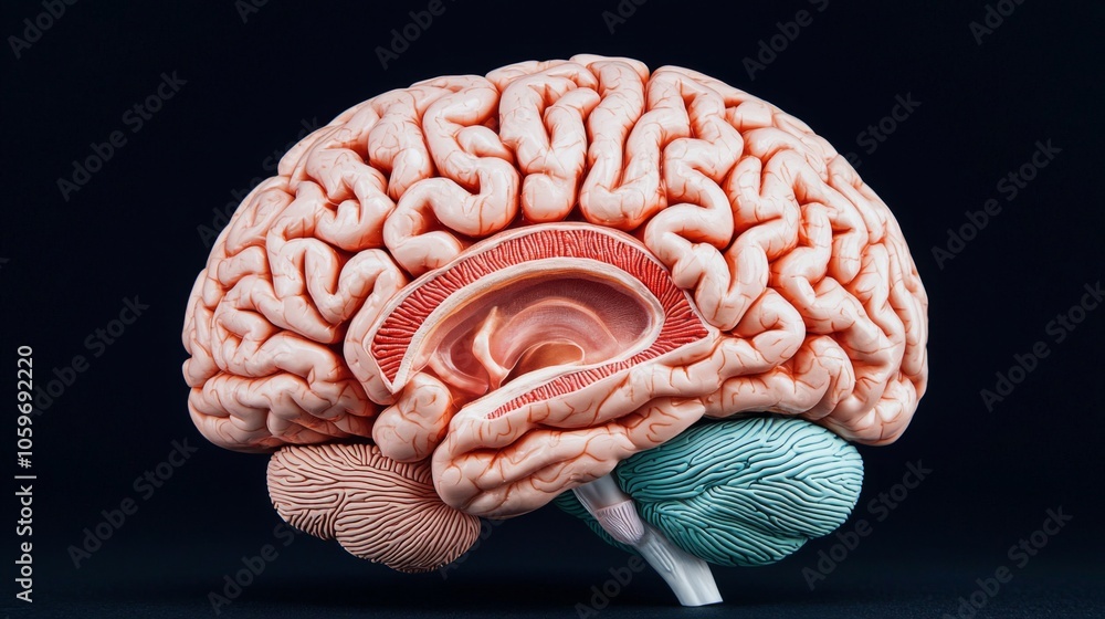 Poster holographic brain model with dynamic features
