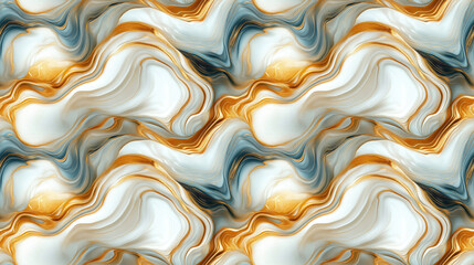 Fototapeta premium Seamless abstract resin art pattern featuring ethereal gold bronze blue and white swirls perfect for modern graphic design and banners