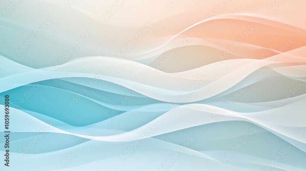 Poster abstract background with soft pastel colors and flowing lines.