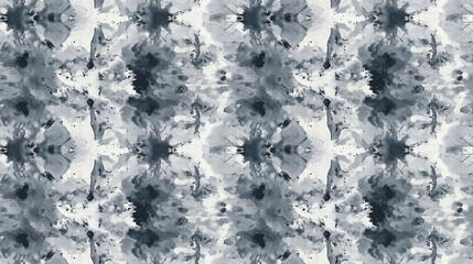 Psychedelic gray tie dye seamless pattern with hand painted splashes ideal for textile design and creative wallpaper applications