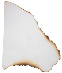 Burnt Torn Paper Edge with Scorched Marks and Rough Textured Surface isolated on background