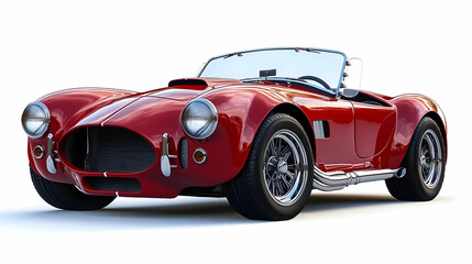Red Vintage Convertible Classic Car 3D Illustration