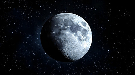 Fototapeta premium Crescent Moon in the Night Sky - Realistic Image