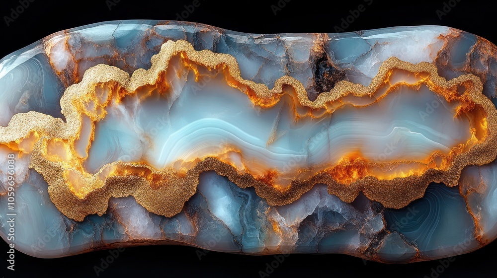 Aufkleber a close-up of a polished agate slice, showing its intricate patterns and colors.