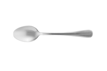 Teaspoon in top view isolated
