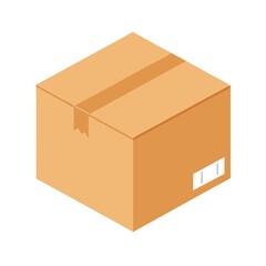 cardboard box isolated on white