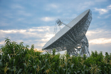 Songjiang District, Shanghai - Radio telescope under the setting sun