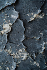Fototapeta premium Vertical Black old wall cracked concrete background, abstract black texture, vintage old background.