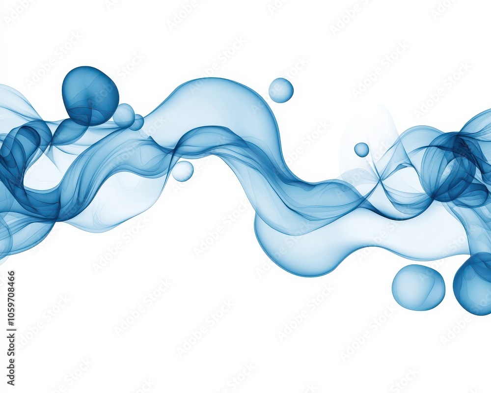 Poster blue abstract wave on a white isolate background, perfect for background or design projects.
