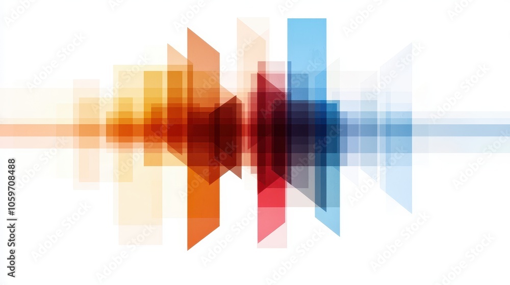 Poster abstract sound waves visual representation on white isolated background.