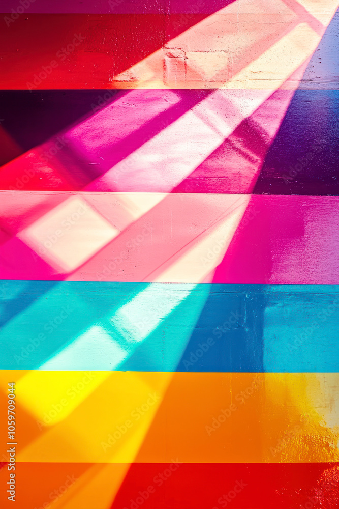 Poster vertical colorful geometric spectrum pattern - vibrant abstract shapes.